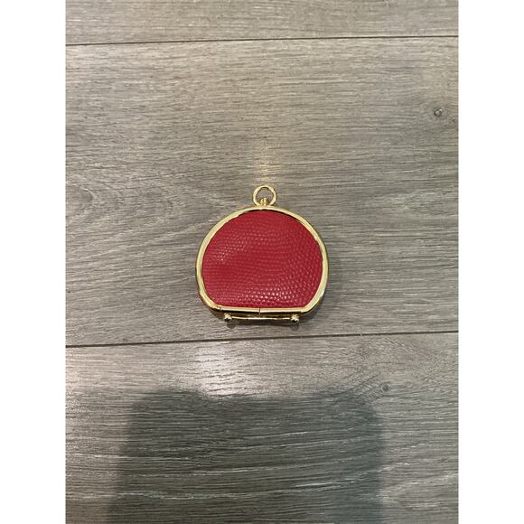 Vintage Neiman Marcus Small Leather Jewelry Travel Case Red Hollywood Regency - Picture 4 of 4